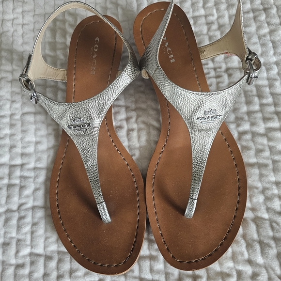 Coach‎ Silver Women's Sandals - Picture 1 of 4
